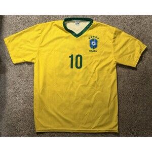 NEYMAR JR Brazil Home Soccer Jersey, Yellow, US Size L